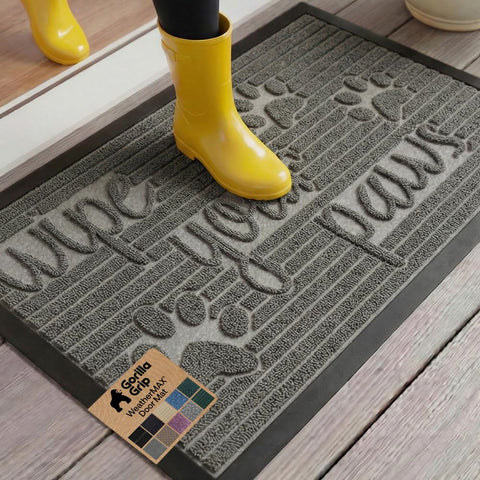 GORILLA GRIP WeatherMAX doormat front view, durable all-season entry solution