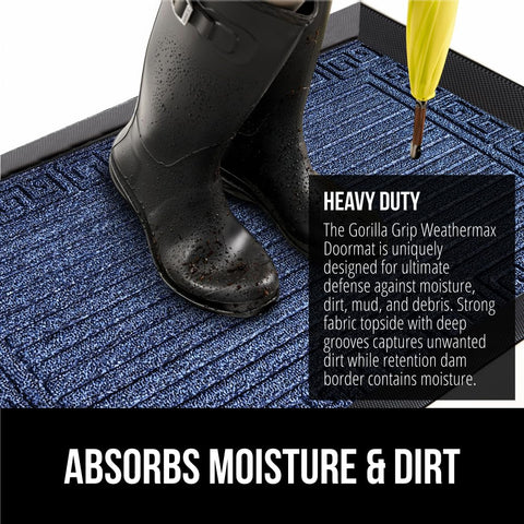 GORILLA GRIP WeatherMAX 35x23 natural rubber backing adds durability