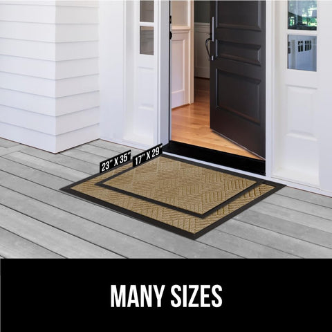 GORILLA GRIP WeatherMAX doormat beige diamond easy to clean quick wash and dry