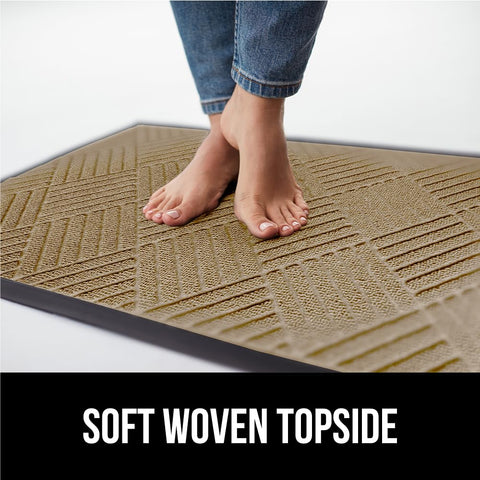 GORILLA GRIP WeatherMAX doormat beige diamond outdoor-ready resistant to weather and fading