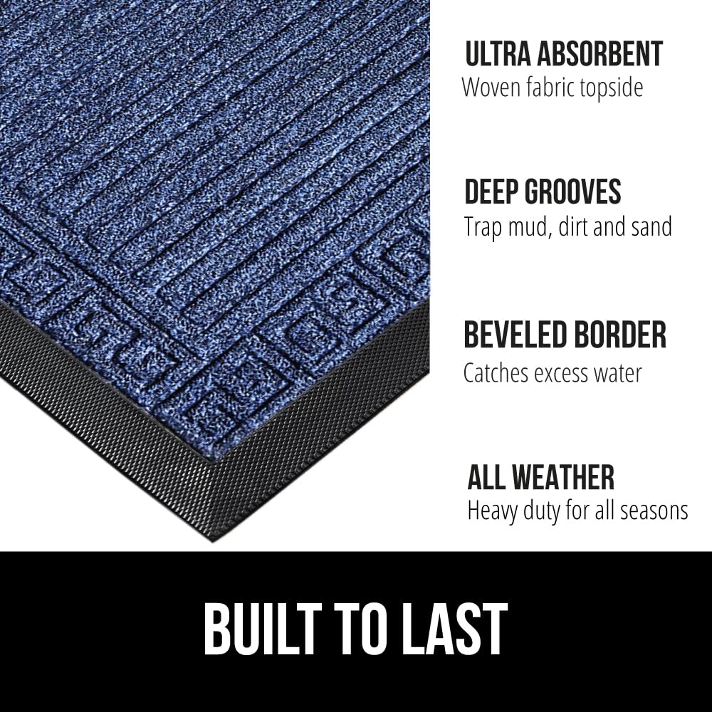 Close-up of GORILLA GRIP WeatherMAX doormat texture showing deep grooves