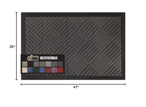 GORILLA GRIP WeatherMAX doormat rain-ready finish for outdoor porches.