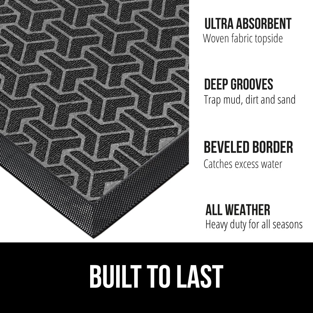Gorilla Grip WeatherMAX doormat close-up showing stain and fade resistance.