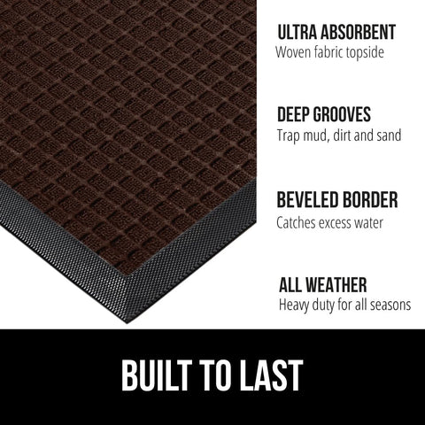Gorilla Grip WeatherMax doormat coffee texture closeup shows soft feel and toughness
