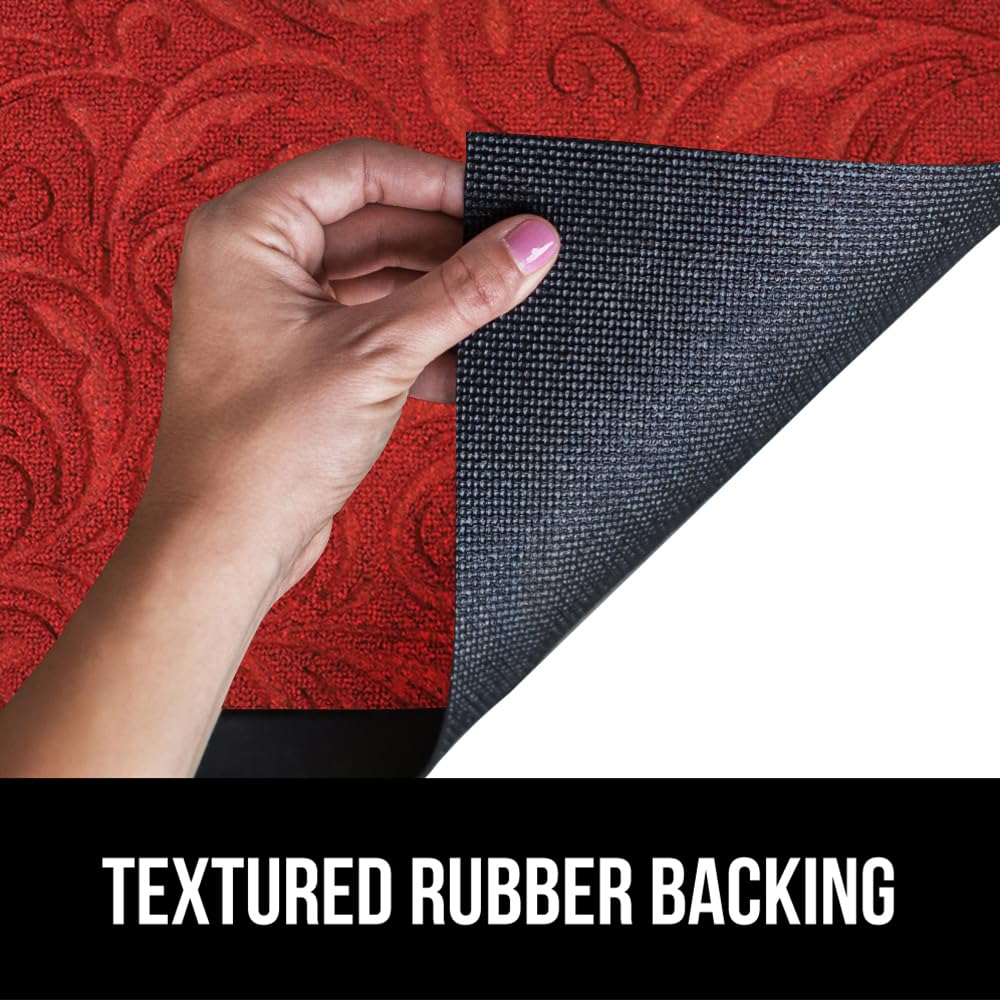 Gorilla Grip WeatherMAX doormat deep grooves capture dirt, keeping indoor floors cleaner.