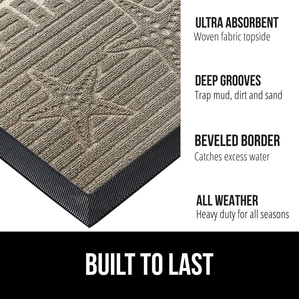 Gorilla Grip WeatherMAX doormat deep grooves trap dirt and moisture at doors.