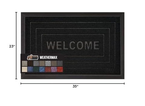 GORILLA GRIP WeatherMAX doormat dirt-trapping grooves protect interior flooring