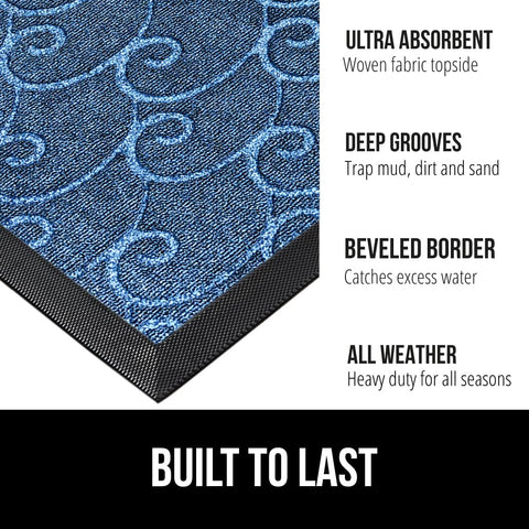 Close-up of deep grooves on Gorilla Grip WeatherMAX doormat catching dirt.