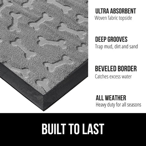 Gorilla Grip WeatherMAX doormat traps mud and sand at the doorway.