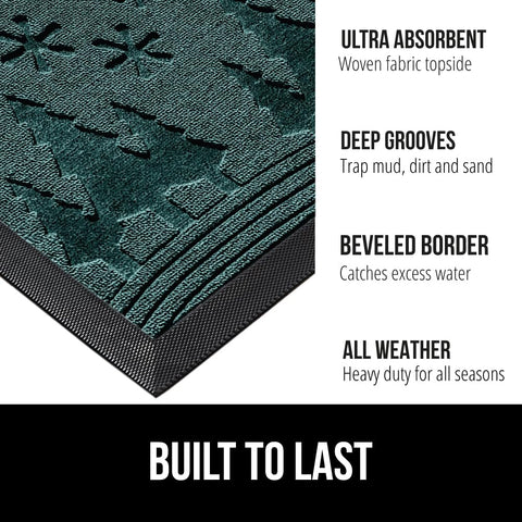 GORILLA GRIP WeatherMAX doormat entryway deep grooves prevent debris entry