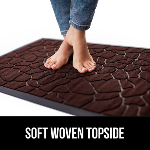GORILLA GRIP WeatherMAX doormat resists fading, keeping colors like dark brown.