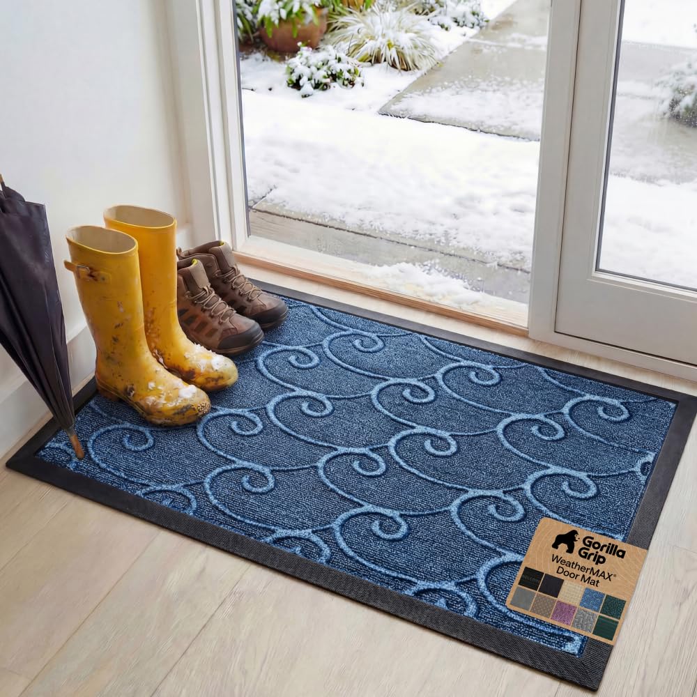 Gorilla Grip WeatherMAX front-door doormat traps dirt and moisture.