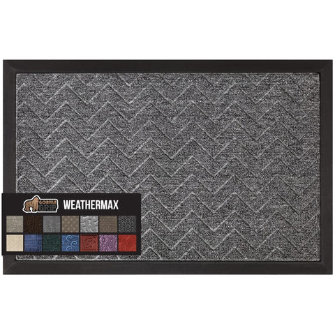 Gorilla Grip WeatherMAX doormat at the front door captures dirt and moisture.