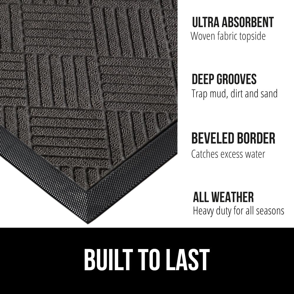 Gorilla Grip WeatherMax doormat close-up grooves trap dirt and moisture at entrances