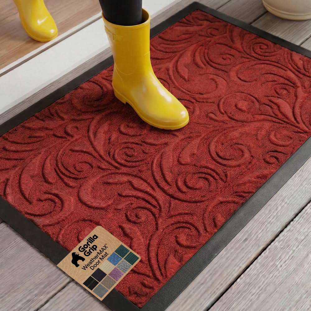 GORILLA GRIP doormat front view showing weatherproof entryway protection