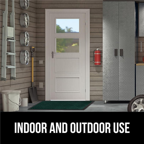 GORILLA GRIP WeatherMAX doormat in green diamond color adds color while protecting floors