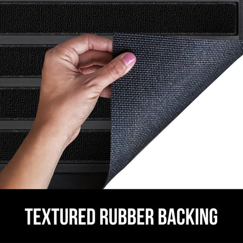 GORILLA GRIP WeatherMAX doormat laid flat for high-traffic entryways.