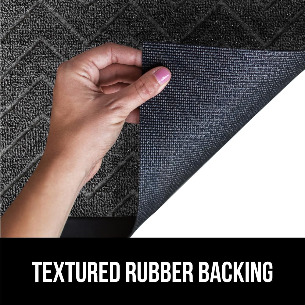 Gorilla Grip WeatherMax doormat low-profile 0.3-inch thick fits under doors