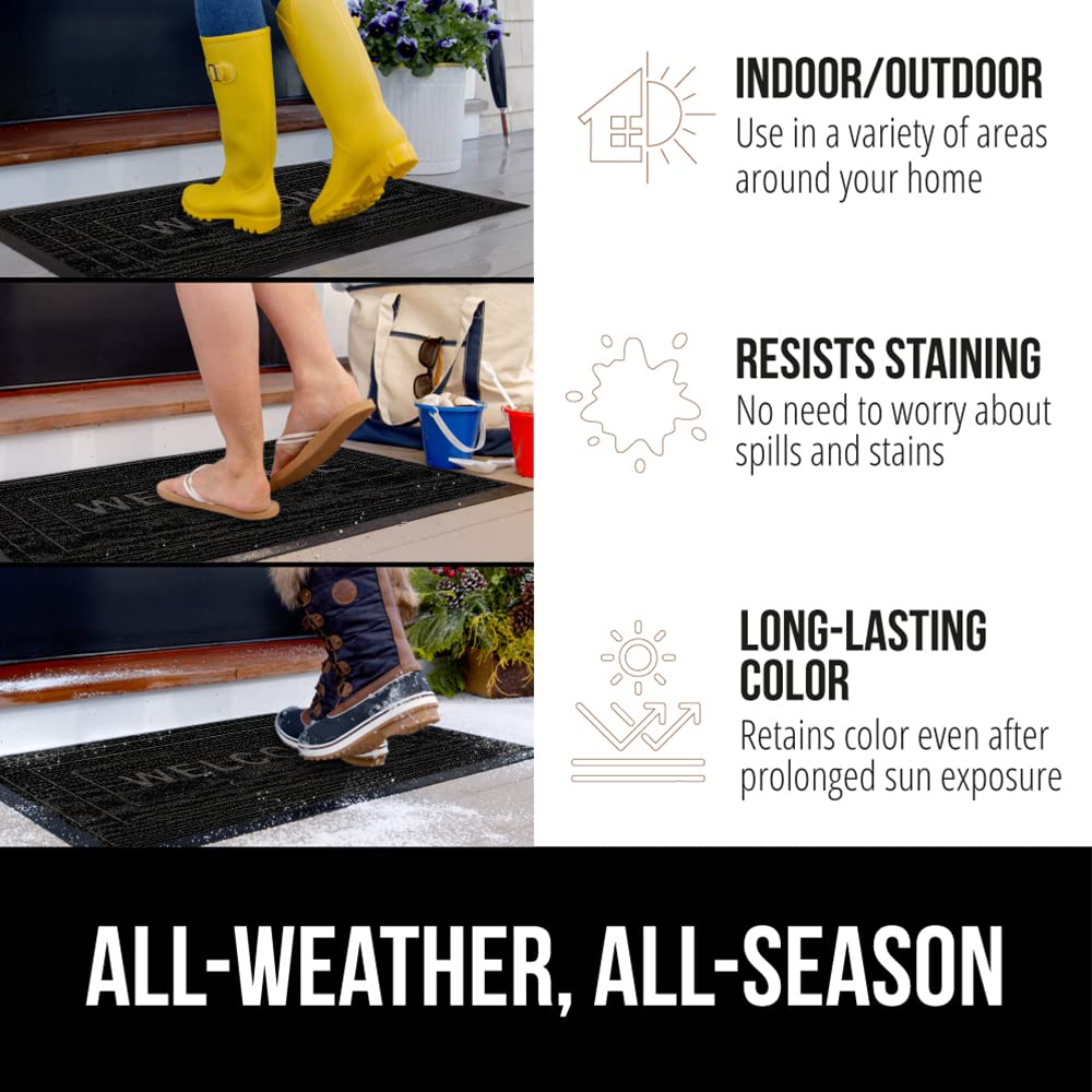 GORILLA GRIP WeatherMAX doormat low-profile design fits under doors