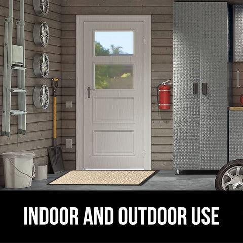 GORILLA GRIP WeatherMAX modern latte color blends with decor and conceals dirt.