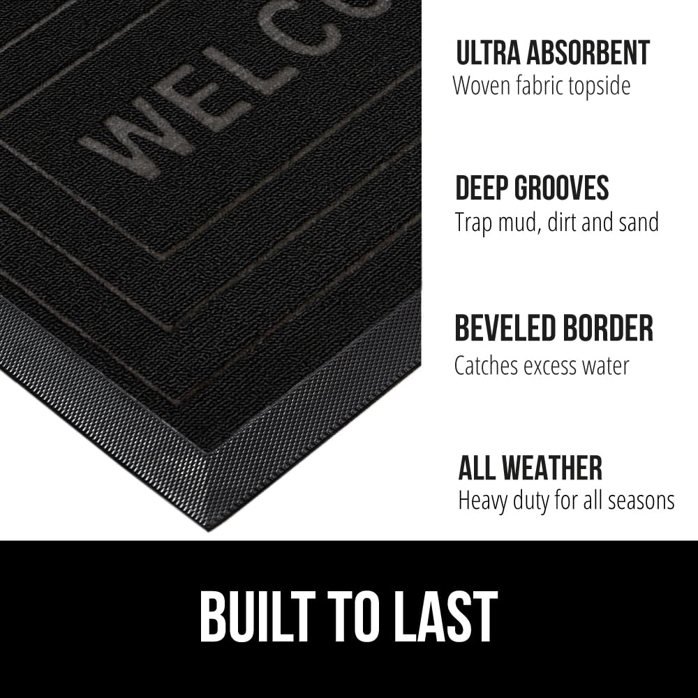 GORILLA GRIP WeatherMAX doormat close-up shows moisture retention at threshold