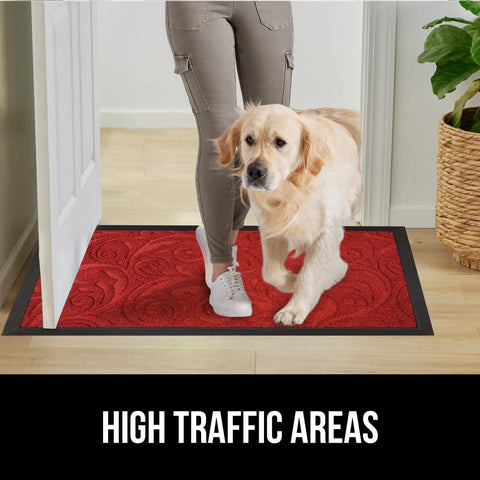 Gorilla Grip WeatherMAX doormat natural rubber back provides strong tear resistance.