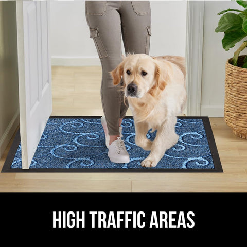 Gorilla Grip WeatherMAX doormat is low-profile for easy door clearance.