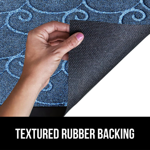 Natural rubber backing provides durability and tear resistance for high-traffic entrances.