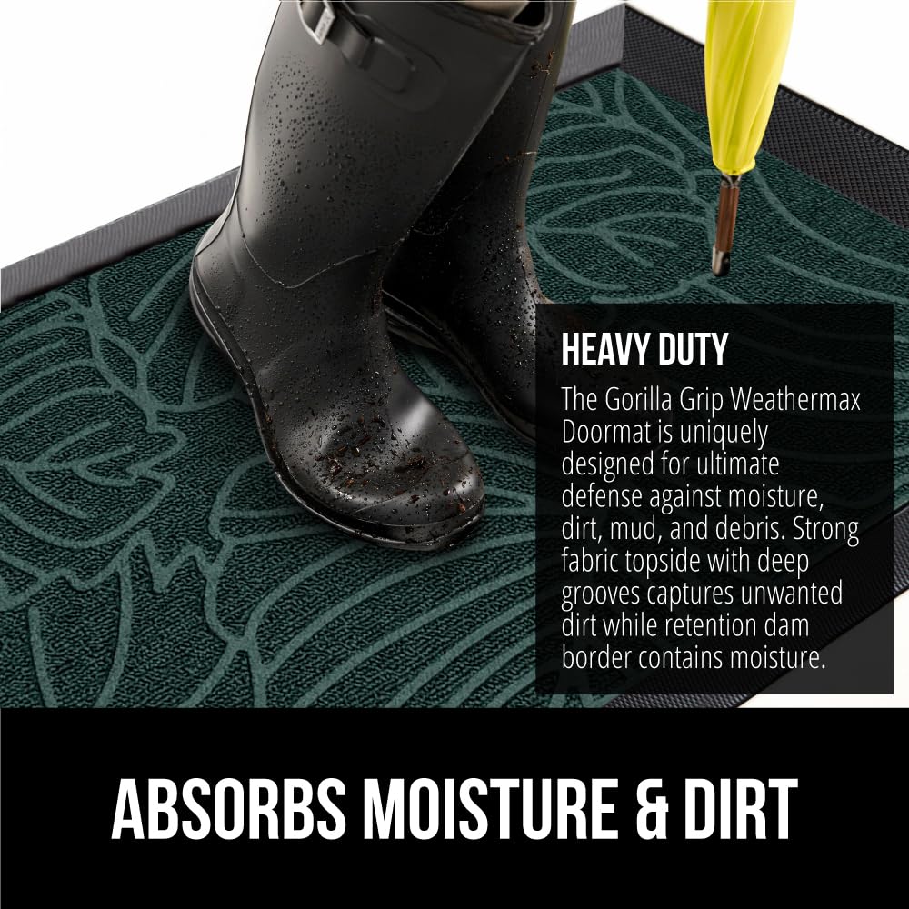 GORILLA GRIP WeatherMax doormat topside resists stains and fading in sun