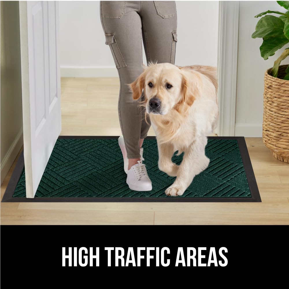 GORILLA GRIP WeatherMAX doormat 35x23 inches offers ample coverage at entryways.
