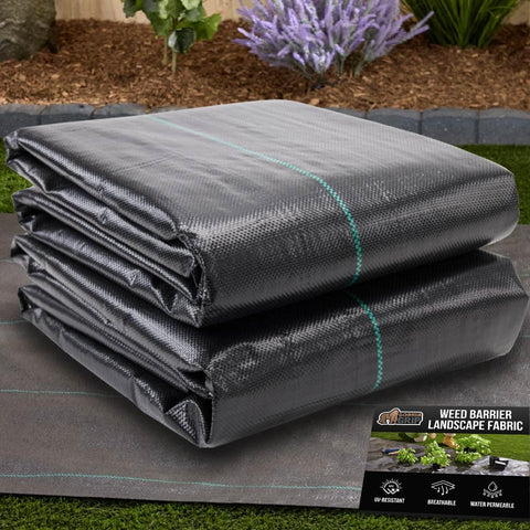 GORILLA GRIP weed barrier fabric, 1.5 ft by 50 ft, strong protection against weeds.