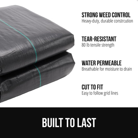 GORILLA GRIP heavy-duty woven polypropylene blocks weeds while letting water through.