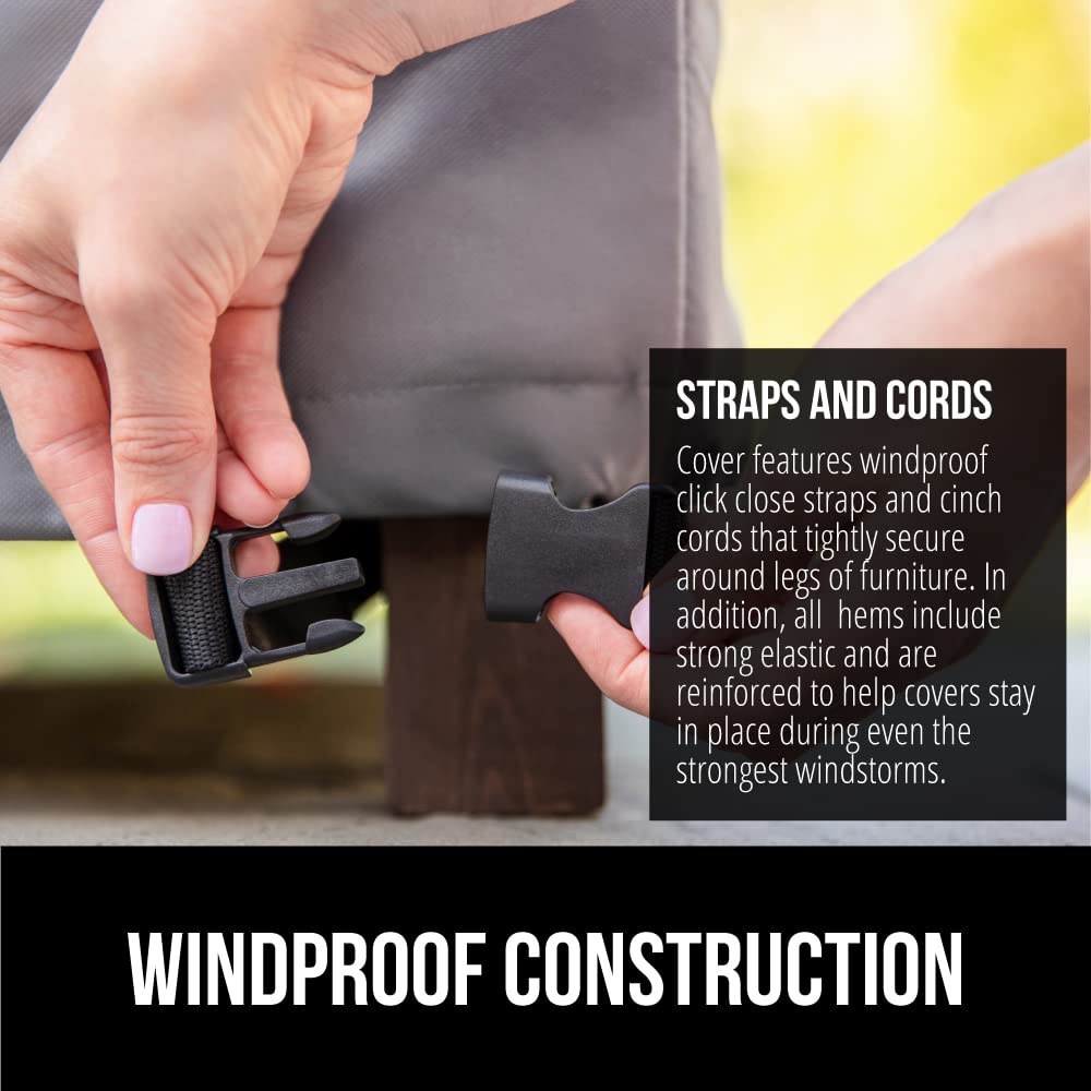 Gorilla Grip windproof straps secure the cover around chair legs