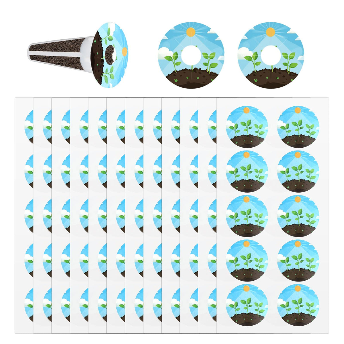 Gosknor green round grow stickers clearly label seedlings on your hydroponic setup