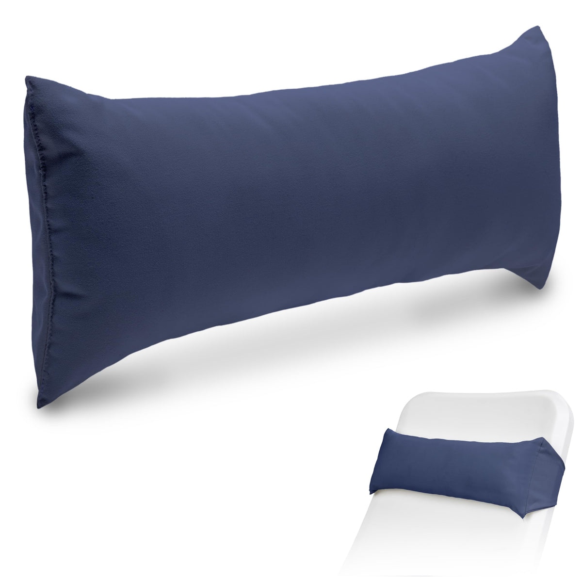 GoSports Coast Modern navy headrest pillow adds neck support for pool loungers.