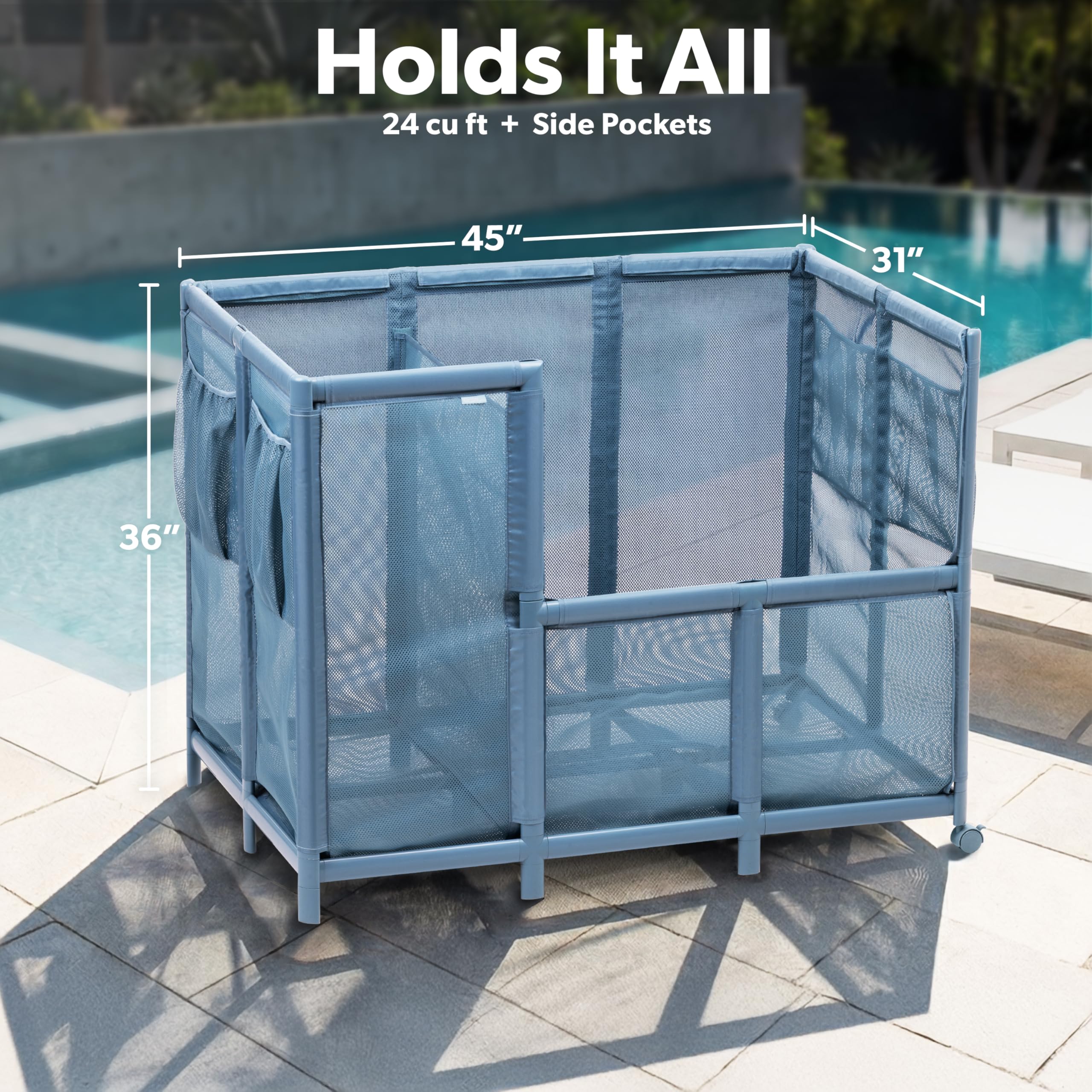GoSports Coast Modern bin offers 23.6 cubic feet capacity for noodles.