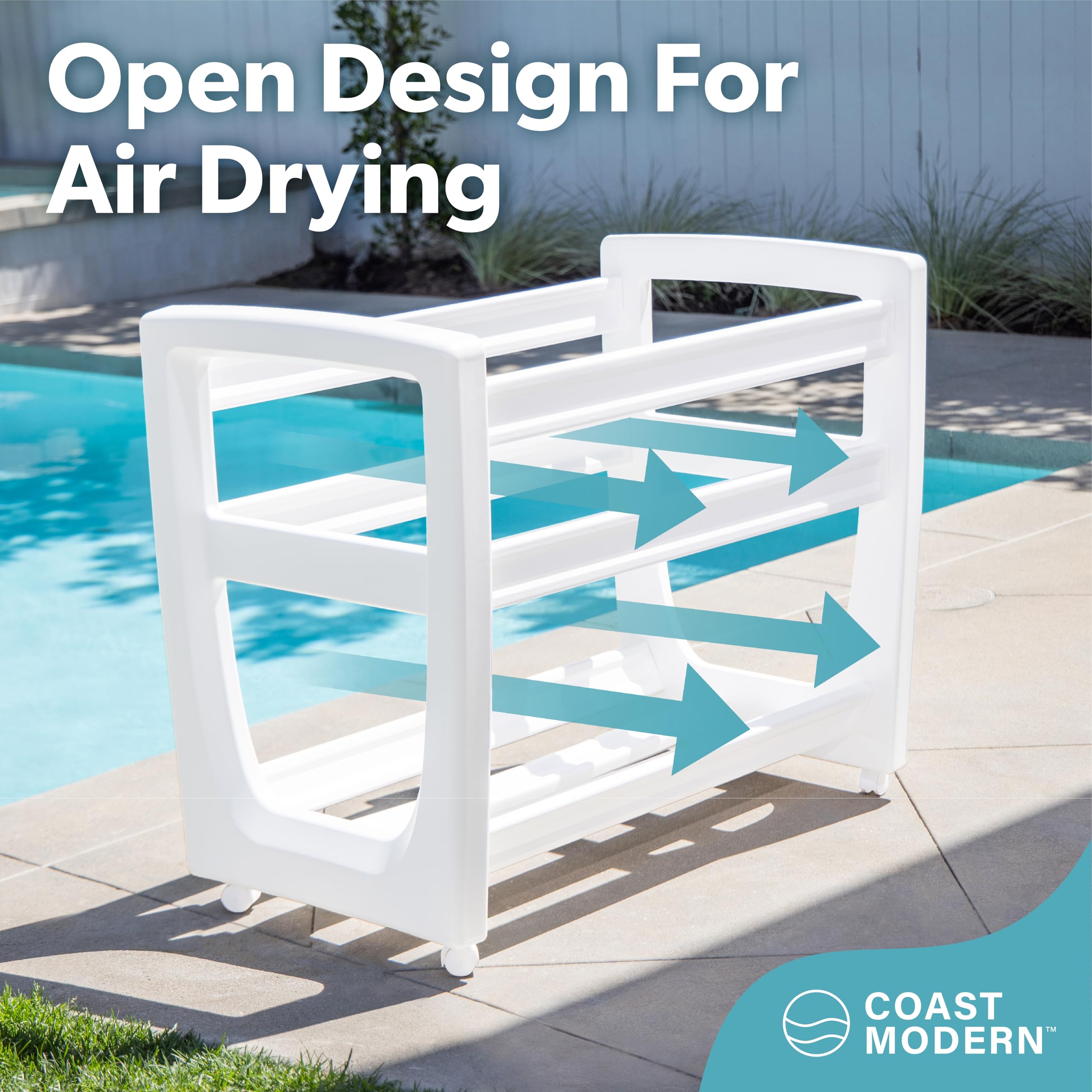 GoSports Coast Modern pool storage bin interior view with dividers for organization