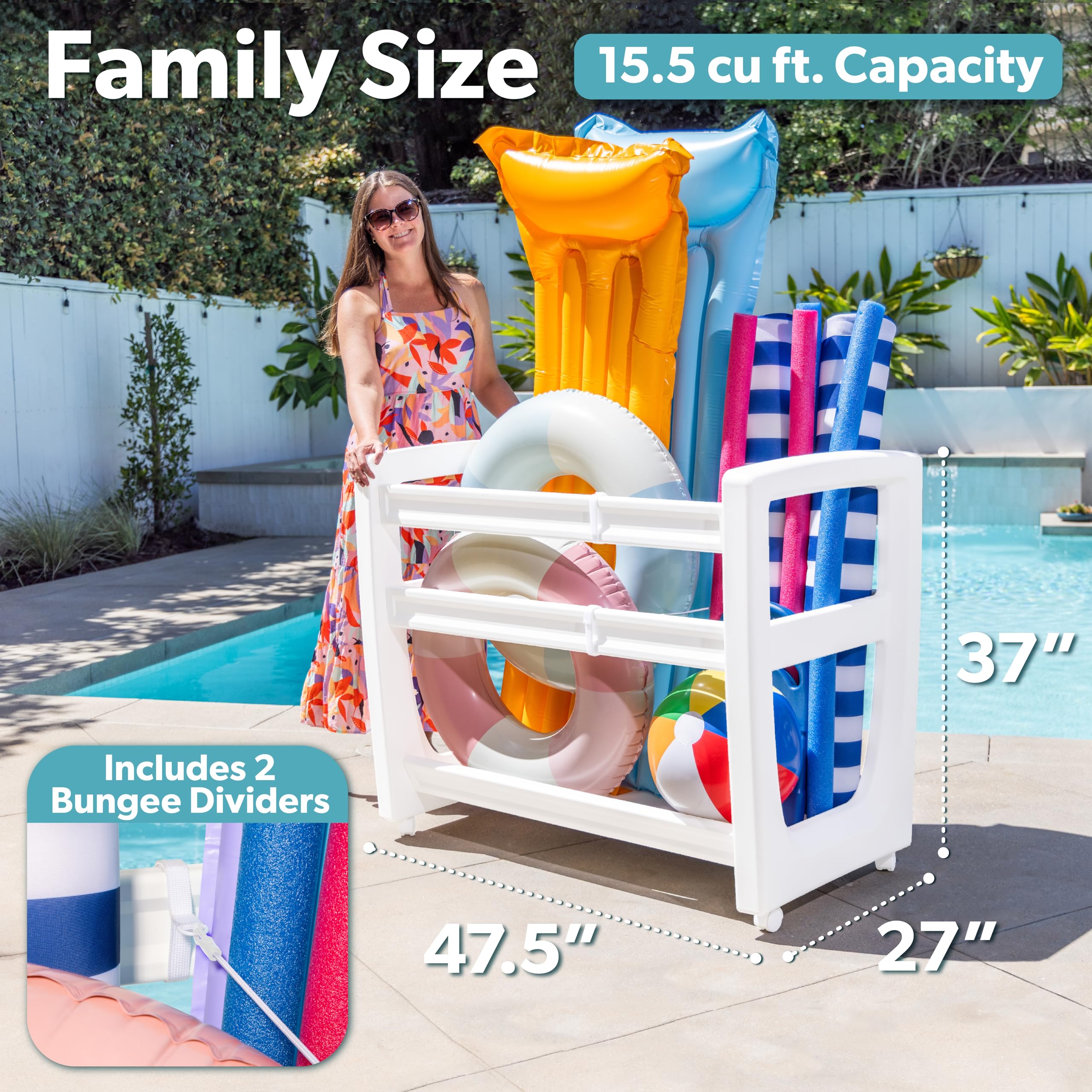 GoSports Coast Modern pool storage bin wheels for mobile yard setup