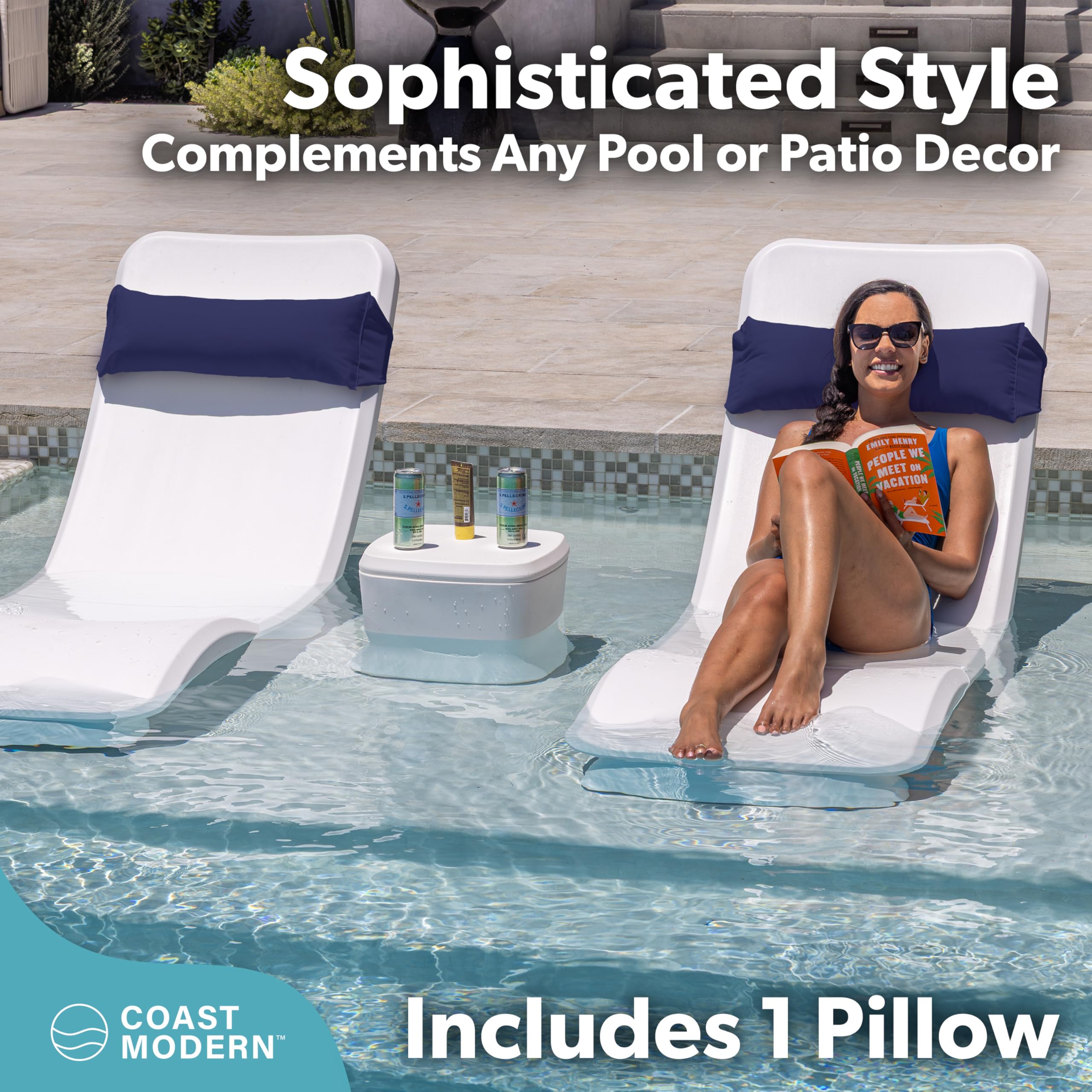 GoSports Coast Modern poolside-use pillow suits pool, patio, and Adirondack spaces.