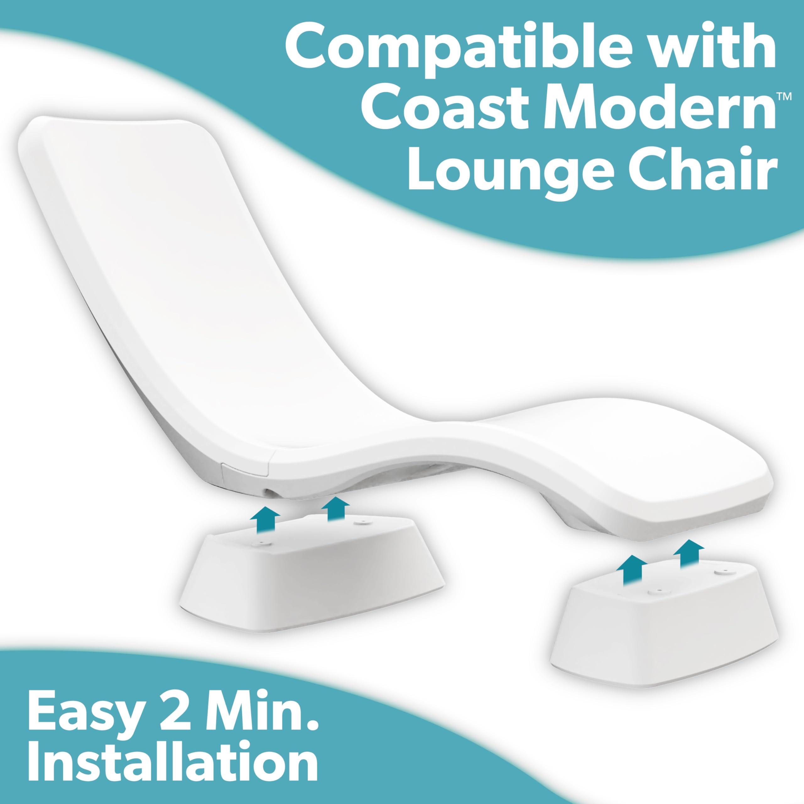 GoSports Coast Modern Riser Kit pool-lounge-use offers stable seating by the pool.