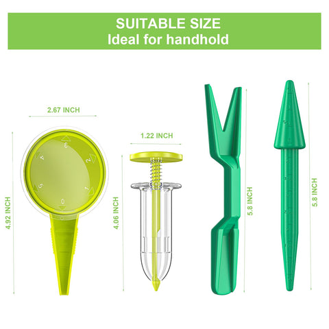 Gostur handheld seed dibber and widger for transplanting seedlings.