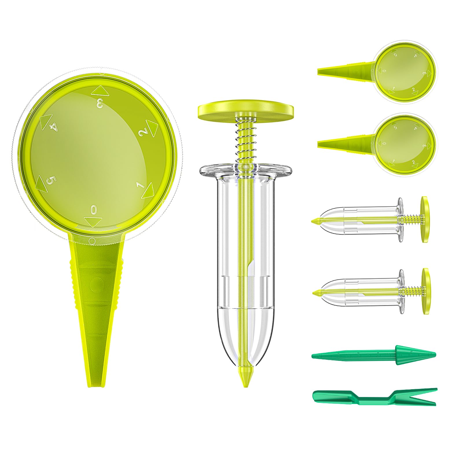 Gostur eight-pack seed dispenser set for precise small-seed sowing.