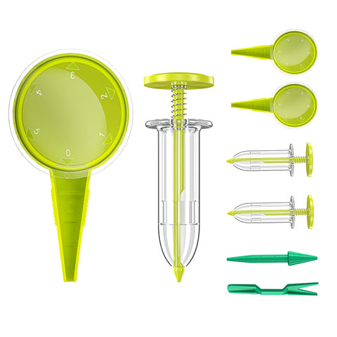 Gostur eight-pack seed dispenser set for precise small-seed sowing.