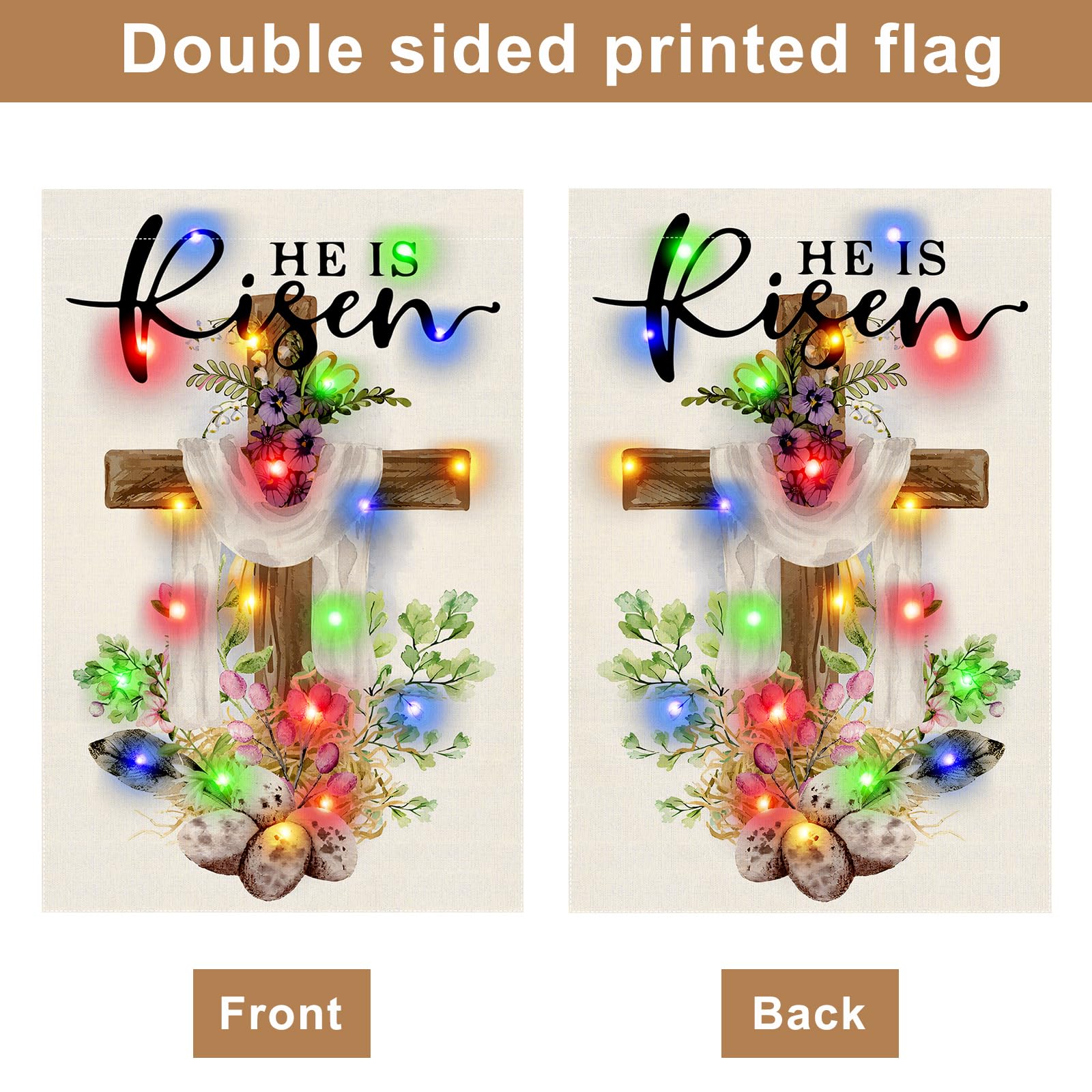 Gosuoa 12x18 inch yard flag withstands outdoor use.