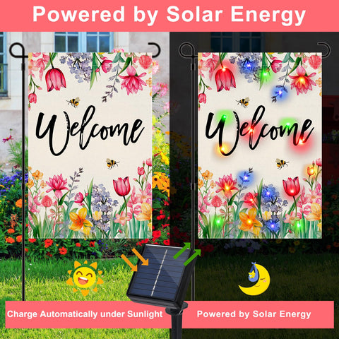 Gosuoa double-sided garden flag shows flowers from both sides for versatile display