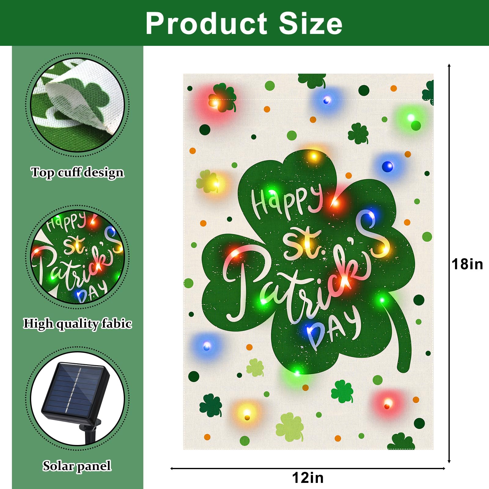Gosuoa double-sided shamrock flag provides vivid visibility from any angle