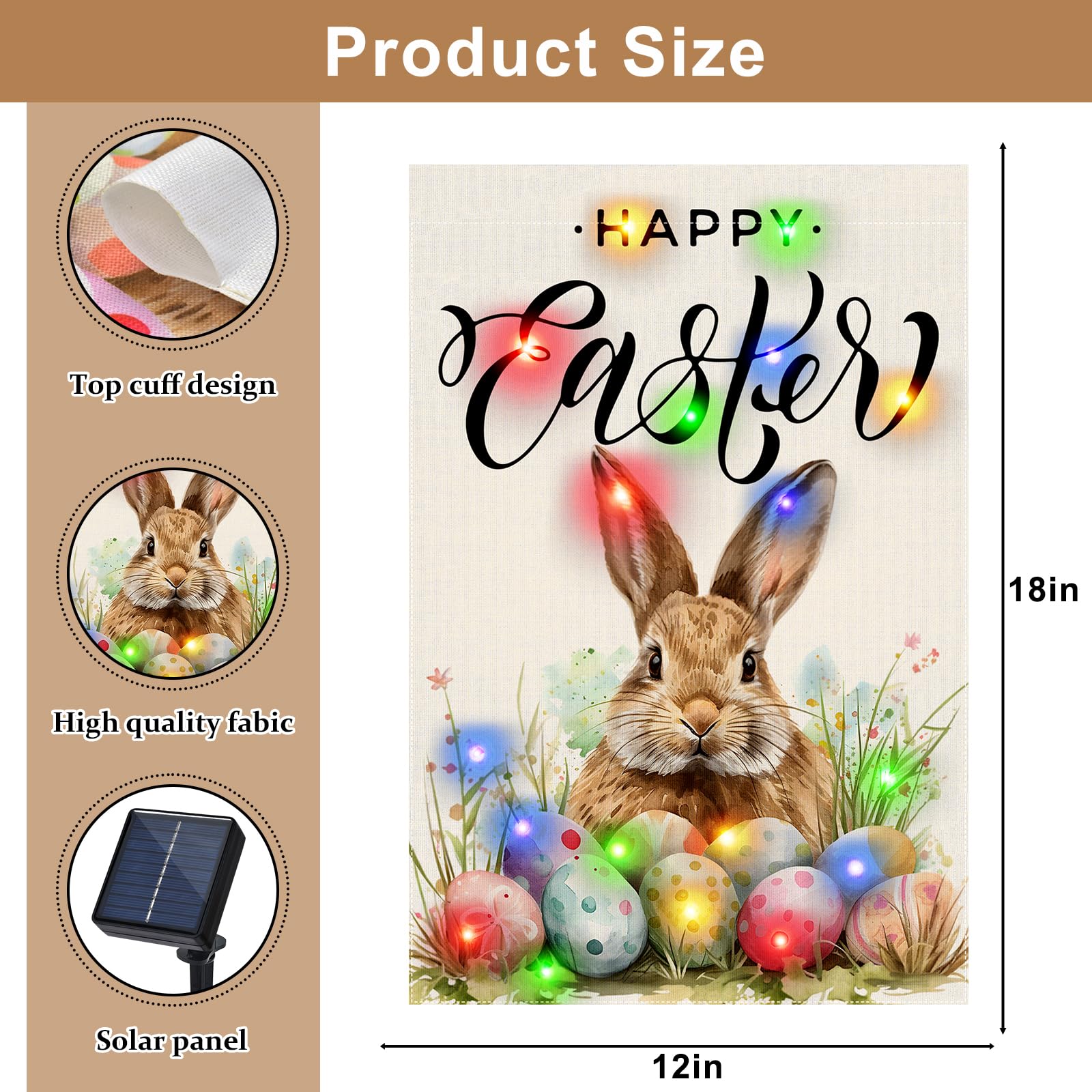 Gosuoa Easter flag double-sided fabric stays vibrant in sun.
