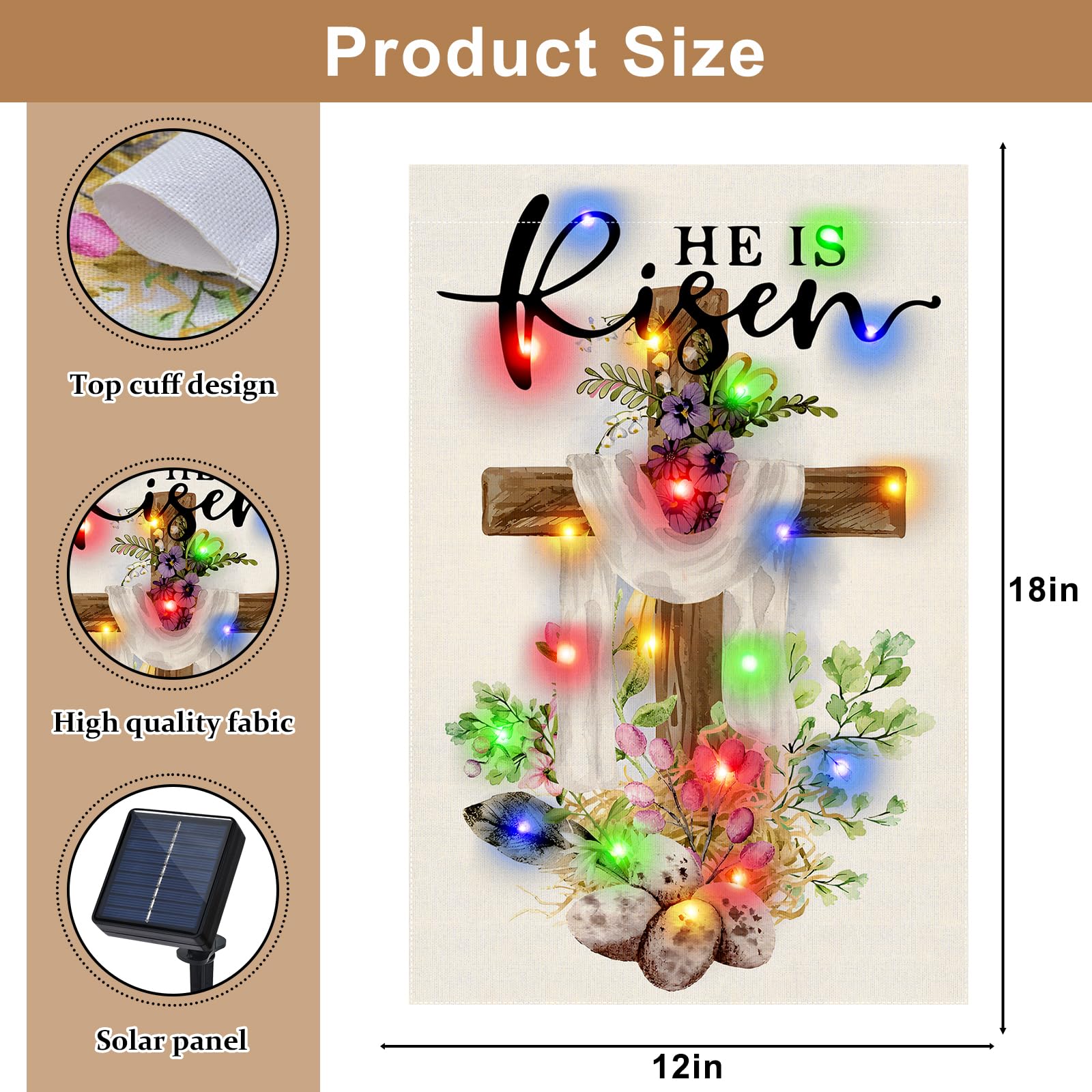 Gosuoa outdoor Easter flag perfect for patio, lawn, porch.