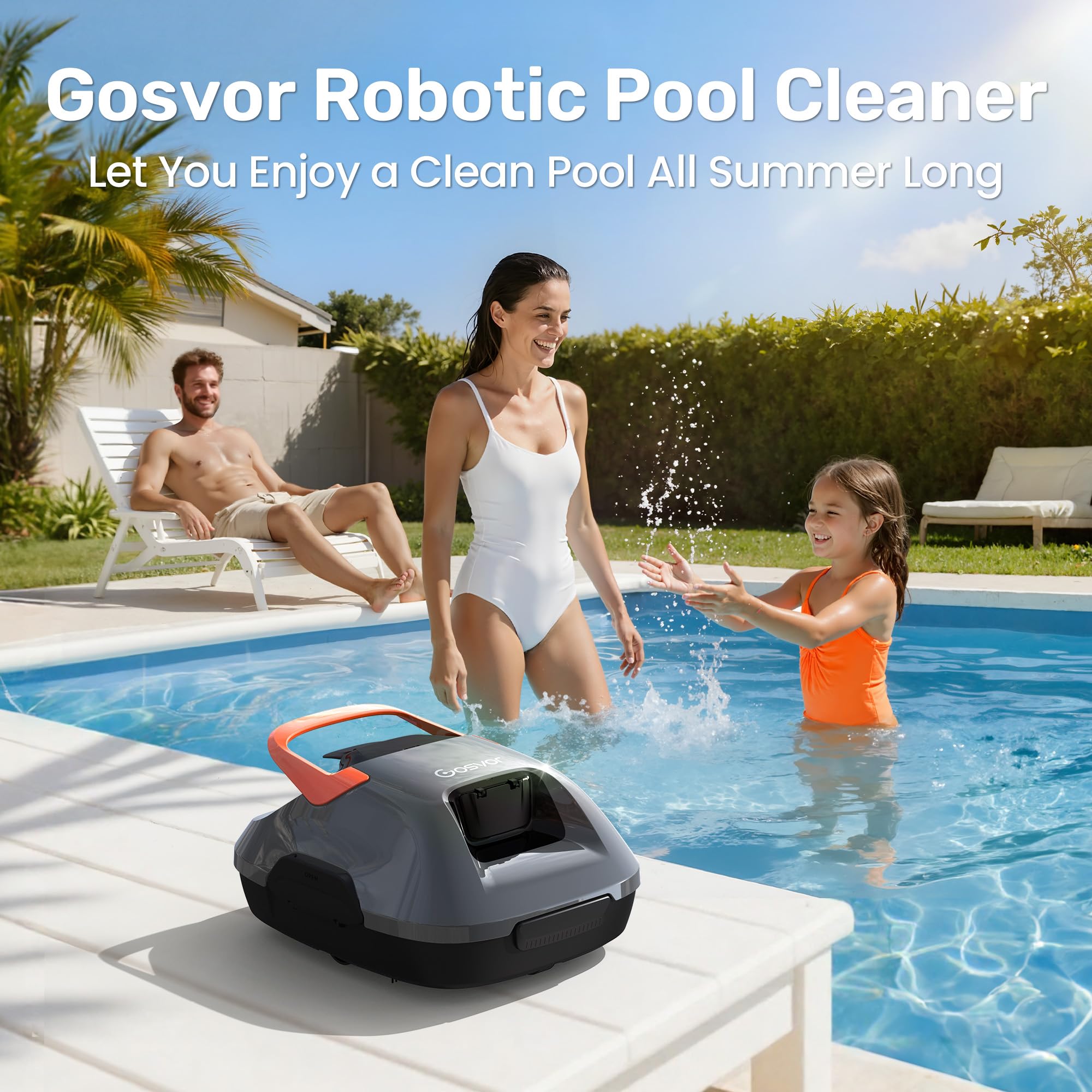 Gosvor pool cleaner offers up to 90 minutes runtime for daily cleaning