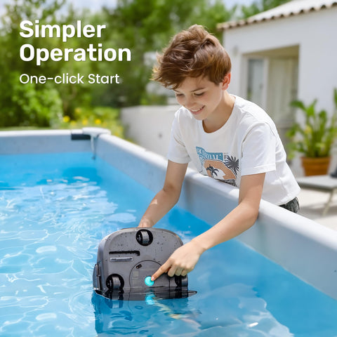Gosvor pool cleaner features a convenient one-touch start for quick setup